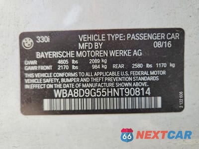 Zdjęcie 13 z 13 samochodu: 2017 BMW 330 XI VIN:WBA8D9G55HNT90814 - miniatura