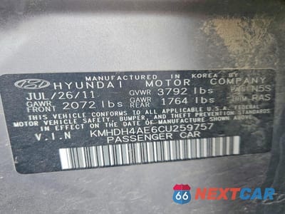 Zdjęcie 12 z 12 samochodu: 2012 HYUNDAI ELANTRA GLS VIN:KMHDH4AE6CU259757 - miniatura