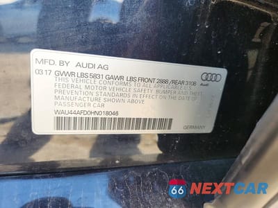 Zdjęcie 12 z 12 samochodu: 2017 AUDI A8 L QUATTRO VIN:WAU44AFD0HN018046 - miniatura