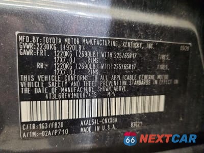 Zdjęcie 13 z 13 samochodu: 2021 TOYOTA RAV4 LE VIN:4T3L6RFV1MU007415 - miniatura