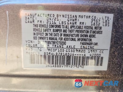 Zdjęcie 12 z 12 samochodu: 2021 NISSAN SENTRA S VIN:3N1AB8BV7MY279290 - miniatura