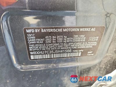 Zdjęcie 12 z 12 samochodu: 2018 BMW X1 SDRIVE28I VIN:WBXHU7C35J5H41566 - miniatura