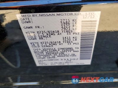 Zdjęcie 12 z 12 samochodu: 2013 INFINITI JX35 BASE VIN:5N1AL0MM5DC331102 - miniatura