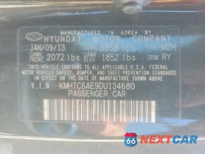 Zdjęcie 13 z 13 samochodu: 2013 HYUNDAI VELOSTER TURBO VIN:KMHTC6AE9DU134680 - miniatura