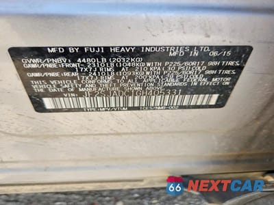 Zdjęcie 13 z 13 samochodu: 2016 SUBARU FORESTER 2.5I PREMIUM VIN:JF2SJADC1GH405331 - miniatura