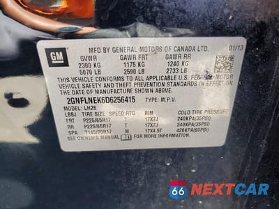 Zdjęcie 13 z 13 samochodu: 2013 CHEVROLET EQUINOX LT VIN:2GNFLNEK6D6256415 - miniatura