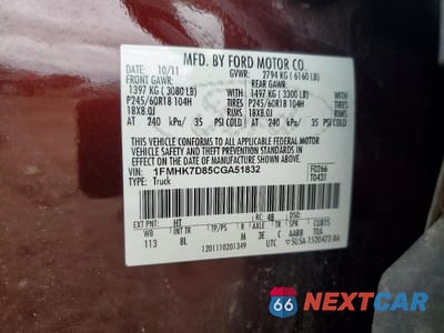 Zdjęcie 13 z 13 samochodu: 2012 FORD EXPLORER XLT VIN:1FMHK7D85CGA51832 - miniatura