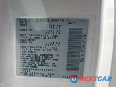Zdjęcie 14 z 14 samochodu: 2017 NISSAN NV200 SV VIN:3N6CM0KN0HK707692 - miniatura