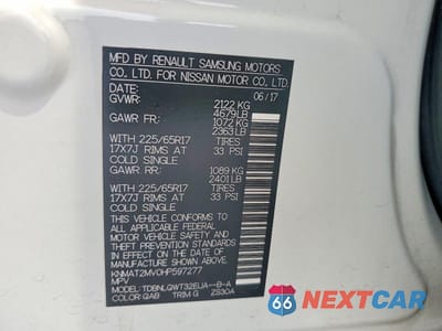 Zdjęcie 13 z 13 samochodu: 2017 NISSAN ROGUE SV VIN:KNMAT2MV0HP597277 - miniatura