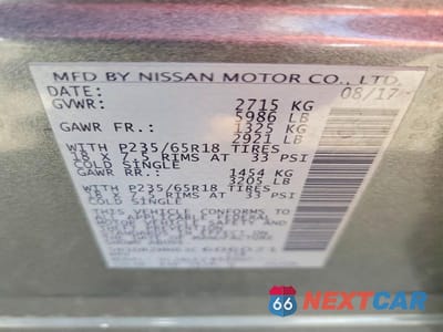 Zdjęcie 13 z 13 samochodu: 2018 NISSAN PATHFINDER SV VIN:5N1DR2MN6JC606021 - miniatura