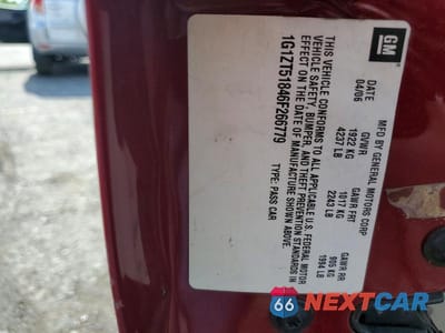 Zdjęcie 12 z 12 samochodu: 2006 CHEVROLET MALIBU LT VIN:1G1ZT51846F266779 - miniatura