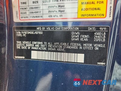 Zdjęcie 12 z 12 samochodu: 2012 VOLVO C70 T5 VIN:YV1672MC6CJ127950 - miniatura