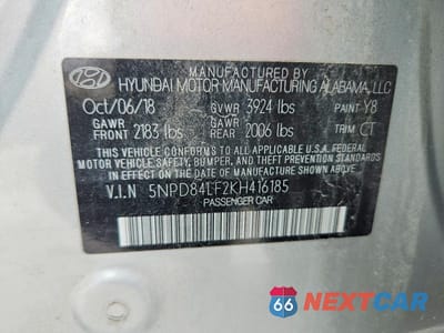 Zdjęcie 13 z 13 samochodu: 2019 HYUNDAI ELANTRA SEL VIN:5NPD84LF2KH416185 - miniatura
