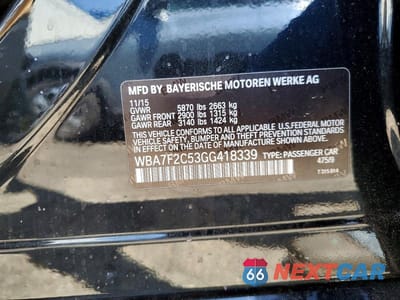 Zdjęcie 12 z 12 samochodu: 2016 BMW 750 XI VIN:WBA7F2C53GG418339 - miniatura