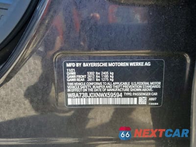 Zdjęcie 12 z 12 samochodu: 2022 BMW 540 XI VIN:WBA73BJ0XNWX59594 - miniatura