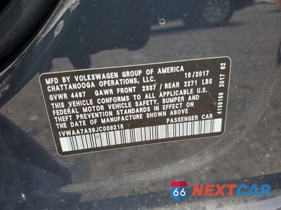 Zdjęcie 12 z 12 samochodu: 2018 VOLKSWAGEN PASSAT S VIN:1VWAA7A39JC009215 - miniatura