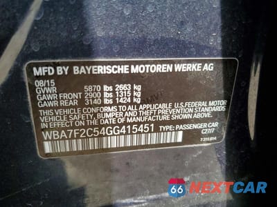 Zdjęcie 12 z 12 samochodu: 2016 BMW 750 XI VIN:WBA7F2C54GG415451 - miniatura