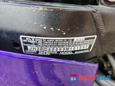 Zdjęcie 10 z 10 samochodu: 2008 HONDA CBR600 RR VIN:JH2PC40088M101683 - miniatura