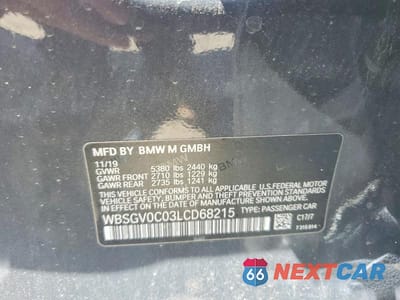 Zdjęcie 12 z 12 samochodu: 2020 BMW M8 VIN:WBSGV0C03LCD68215 - miniatura