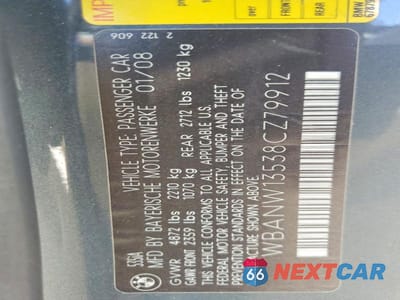 Zdjęcie 12 z 12 samochodu: 2008 BMW 535 I VIN:WBANW13538CZ79912 - miniatura