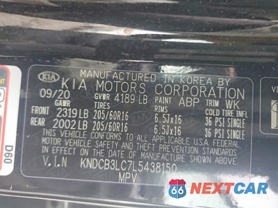Zdjęcie 12 z 12 samochodu: 2020 KIA NIRO LXS VIN:KNDCB3LC7L5438150 - miniatura