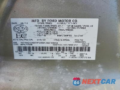 Zdjęcie 13 z 13 samochodu: 2011 FORD ESCAPE VIN:1FMCU0D73BKA01008 - miniatura