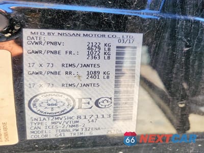 Zdjęcie 14 z 14 samochodu: 2017 NISSAN ROGUE S VIN:5N1AT2MV5HC817113 - miniatura
