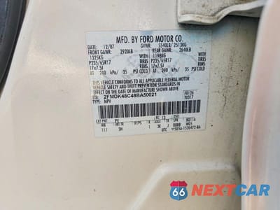 Zdjęcie 13 z 13 samochodu: 2008 FORD EDGE SEL VIN:2FMDK48C48BA50021 - miniatura