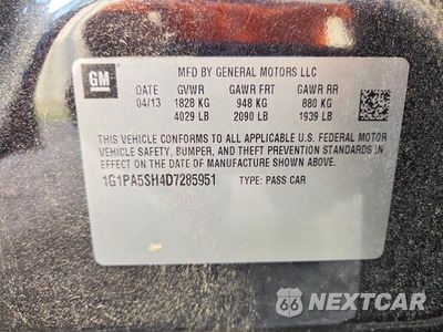 Zdjęcie 12 z 12 samochodu: 2013 CHEVROLET CRUZE VIN:1G1PA5SH4D7285951 - miniatura