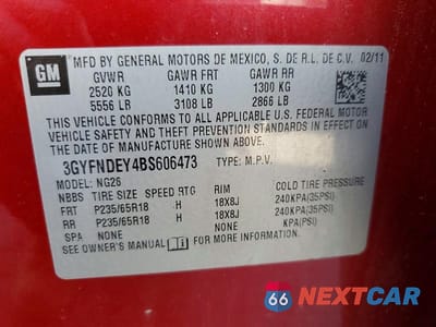 Zdjęcie 13 z 13 samochodu: 2011 CADILLAC SRX LUXURY COLLECTION VIN:3GYFNDEY4BS606473 - miniatura