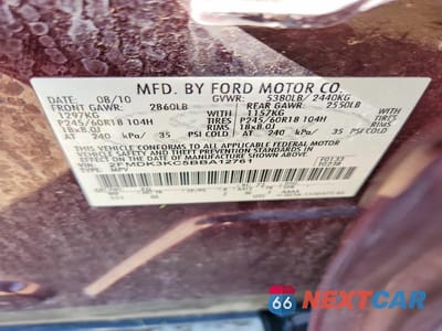 Zdjęcie 12 z 12 samochodu: 2011 FORD EDGE LIMITED VIN:2FMDK3KC5BBA12761 - miniatura