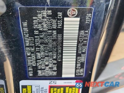 Zdjęcie 12 z 12 samochodu: 2023 TOYOTA CAMRY SE VIN:4T1G11AK8PU769880 - miniatura