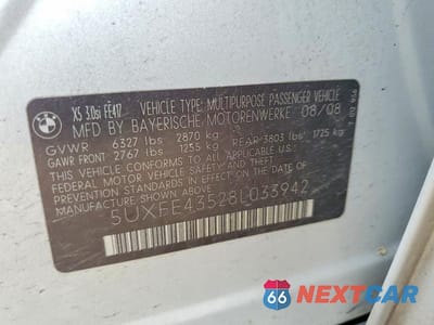 Zdjęcie 12 z 12 samochodu: 2008 BMW X5 3.0I VIN:5UXFE43528L033942 - miniatura