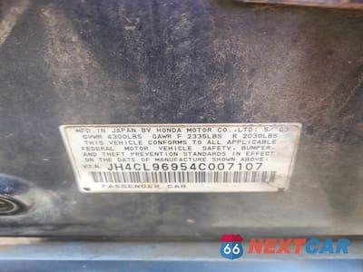 Zdjęcie 12 z 12 samochodu: 2004 ACURA TSX VIN:JH4CL96954C007107 - miniatura