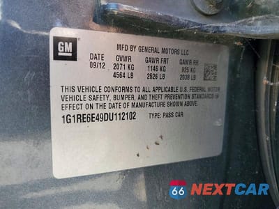 Zdjęcie 12 z 12 samochodu: 2013 CHEVROLET VOLT VIN:1G1RE6E49DU112102 - miniatura