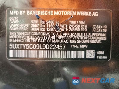 Zdjęcie 13 z 13 samochodu: 2020 BMW X3 XDRIVE30I VIN:5UXTY5C09L9D22457 - miniatura
