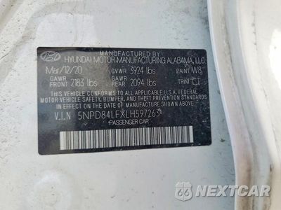 Zdjęcie 13 z 13 samochodu: 2020 HYUNDAI ELANTRA SEL VIN:5NPD84LFXLH597263 - miniatura
