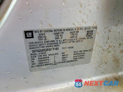 Zdjęcie 12 z 12 samochodu: 2015 GMC SIERRA K1500 SLE VIN:3GTU2UEC2FG216183 - miniatura