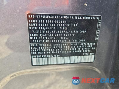 Zdjęcie 14 z 14 samochodu: 2019 VOLKSWAGEN TIGUAN SE VIN:3VV2B7AX3KM077860 - miniatura