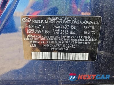 Zdjęcie 13 z 13 samochodu: 2015 HYUNDAI SONATA SE VIN:5NPE24AF8FH182715 - miniatura