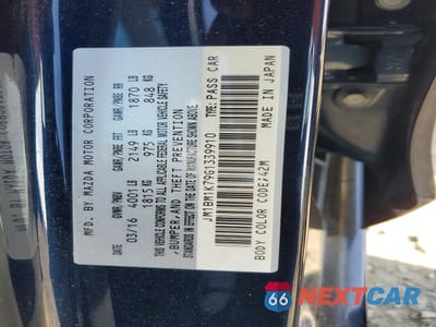 Zdjęcie 12 z 12 samochodu: 2016 MAZDA 3 SPORT VIN:JM1BM1K79G1339910 - miniatura