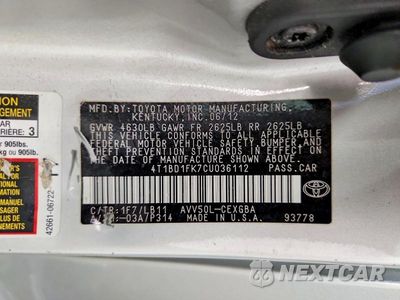 Zdjęcie 12 z 12 samochodu: 2012 TOYOTA CAMRY HYBRID XLE VIN:4T1BD1FK7CU036112 - miniatura