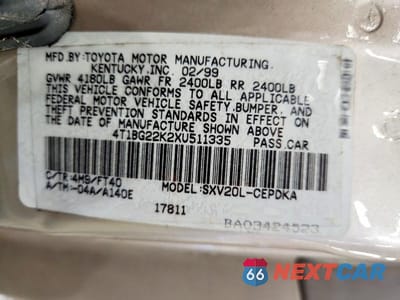Zdjęcie 12 z 12 samochodu: 1999 TOYOTA CAMRY CE VIN:4T1BG22K2XU511335 - miniatura