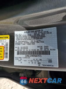 Zdjęcie 12 z 12 samochodu: 2015 LINCOLN MKZ VIN:3LN6L2J98FR601915 - miniatura