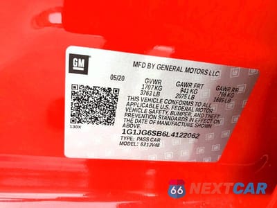 Zdjęcie 12 z 12 samochodu: 2020 CHEVROLET SONIC VIN:1G1JG6SB6L4122062 - miniatura