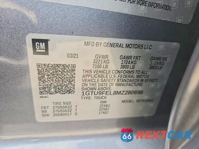 Zdjęcie 12 z 12 samochodu: 2021 GMC SIERRA K1500 DENALI VIN:1GTU9FEL8MZ280698 - miniatura