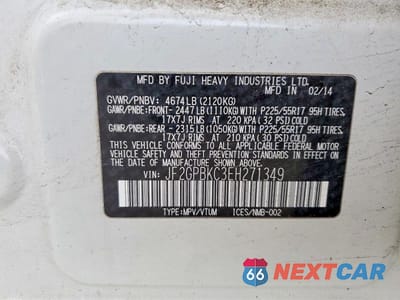 Zdjęcie 13 z 13 samochodu: 2014 SUBARU XV CROSSTREK 2.0I HYBRID TOURING VIN:JF2GPBKC3EH271349 - miniatura