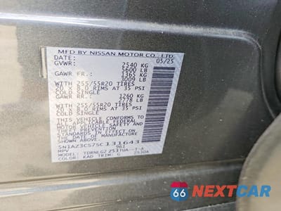 Zdjęcie 13 z 13 samochodu: 2025 NISSAN MURANO SL VIN:5N1AZ3CS7SC131643 - miniatura
