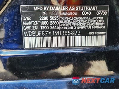 Zdjęcie 12 z 12 samochodu: 2009 MERCEDES-BENZ E 350 4MATIC VIN:WDBUF87X19B385893 - miniatura