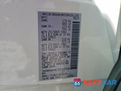 Zdjęcie 14 z 14 samochodu: 2024 NISSAN PATHFINDER PLATINUM VIN:5N1DR3DK4RC314956 - miniatura